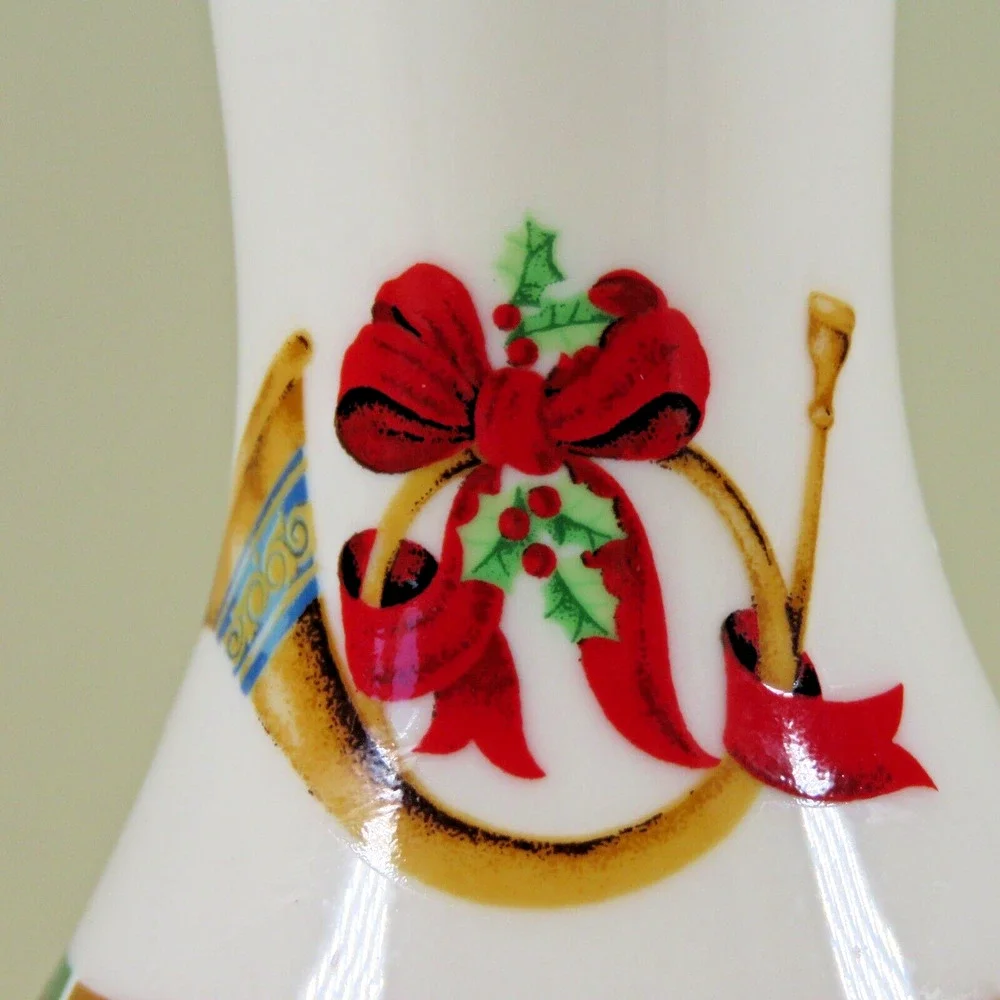 Charlton Hall Kobe Classic Traditions Christmas Horn Candlestick Holder Set of 2